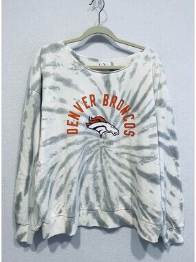 Touch Sweatshirt Womens XXL Gray Tie Dye Denver Broncos Horse NFL Football